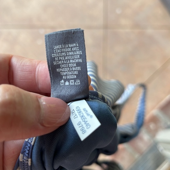 Aerie Blue and silver Striped One Piece size large - Picture 5 of 5